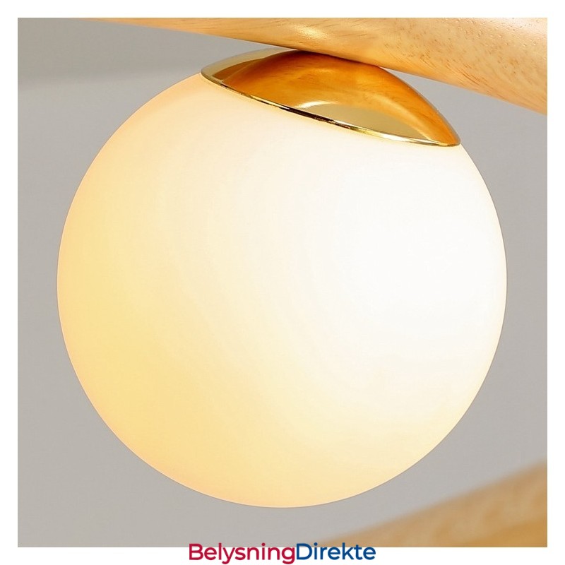 Nordisk Ring, Enkel, Moderne Trependellysekrone Med Bønneskjermer