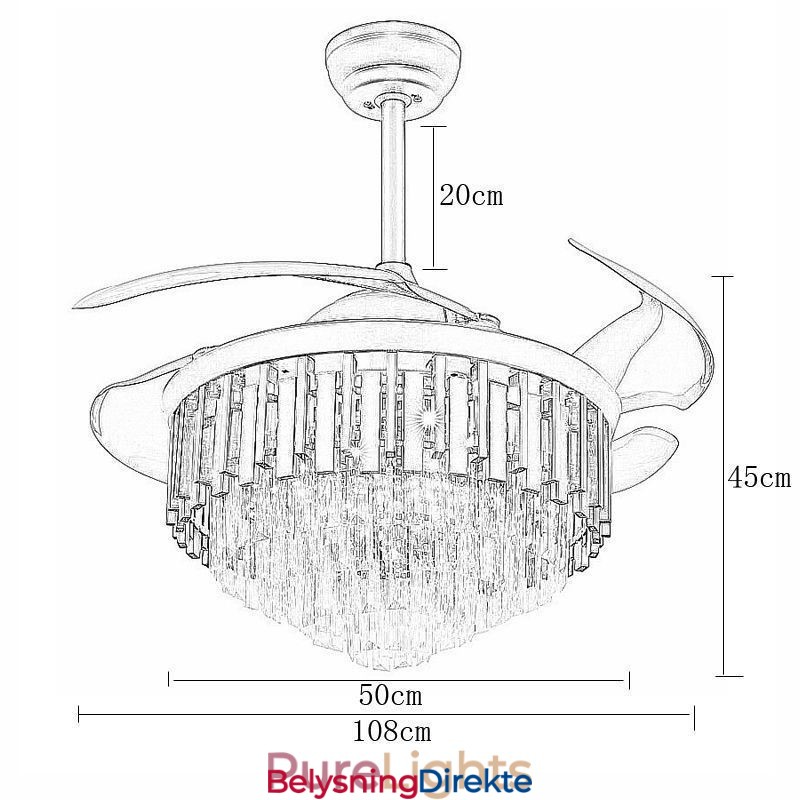 Uttrekkbar Takvifte Lys Krystall Takvifte