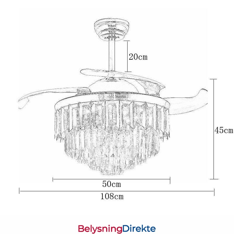 Uttrekkbar Takvifte Lys Krystall Takvifte