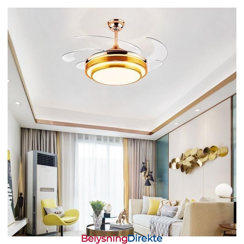 Moderne Takviftelampe Abs Vifteblad Akrylbelysning