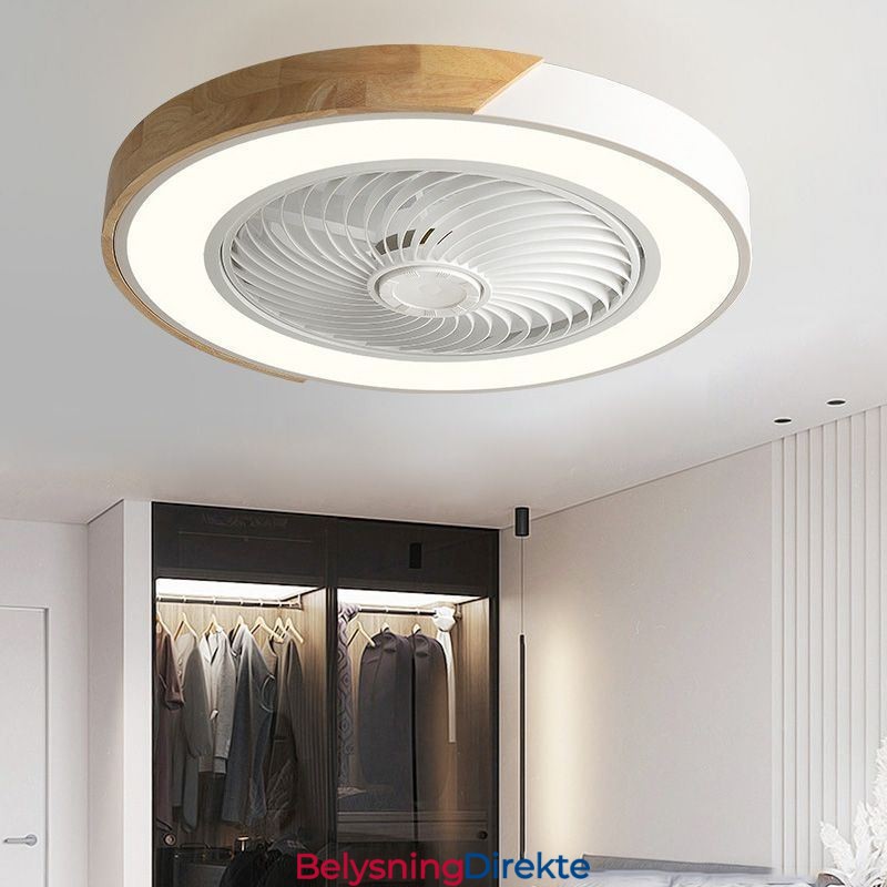 Smart Takvifte Med Lys, Fjernkontroll, Dekorviftelampe