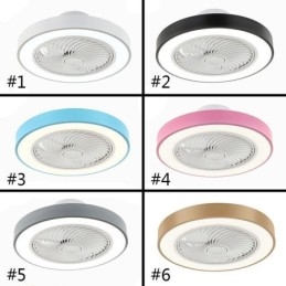 Moderne Takviftelamper Med Fjernkontroll I Akryl, Rund Taklampe