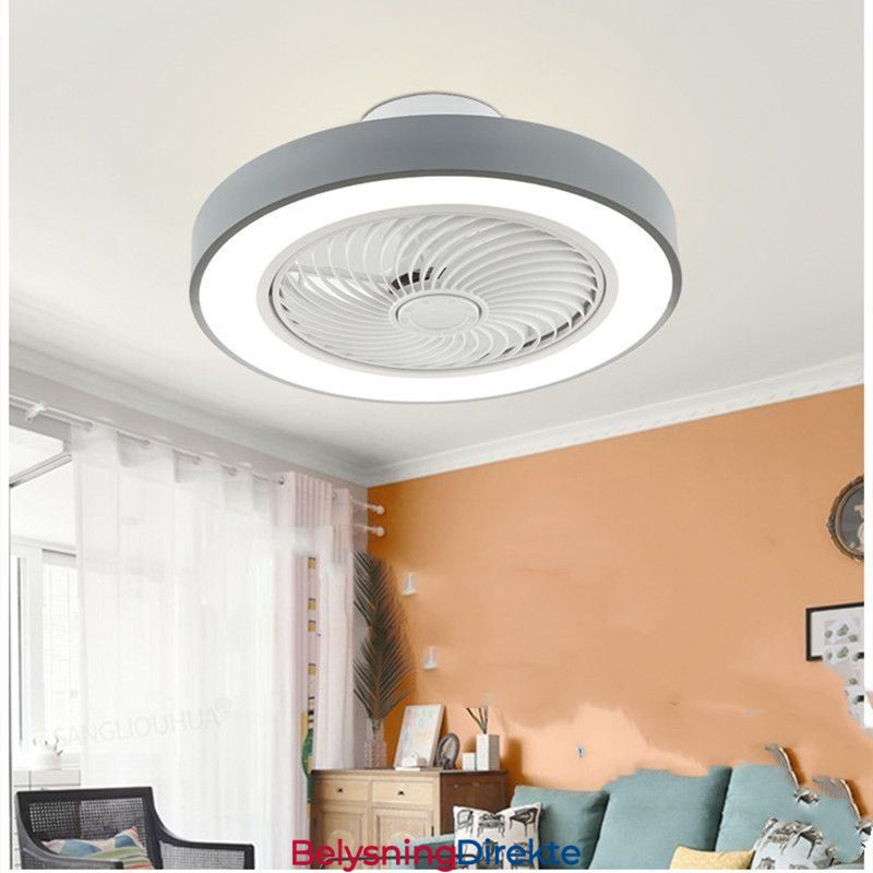 Moderne Takviftelamper Med Fjernkontroll I Akryl, Rund Taklampe