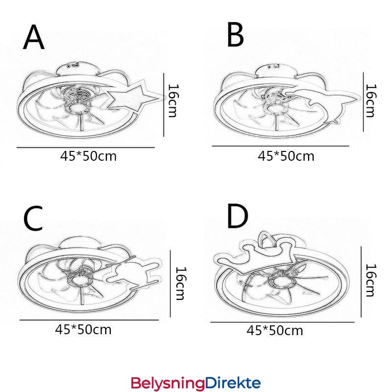 Tegneserie Takvifte Lys Kreativ Taklampe Barn