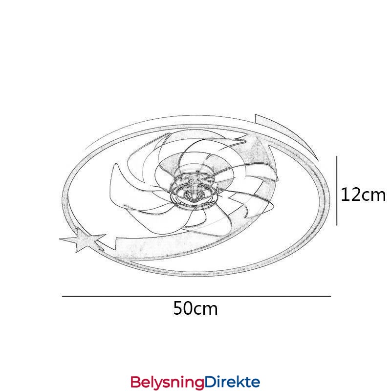 Månetakviftelys Kreativitetstaklampe