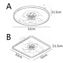 Moderne Takvifte Med Lys, Fjernkontroll, Ventilatorlampe