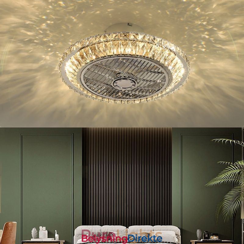 Krystall Takvifte Lys Gull Rund Taklampe