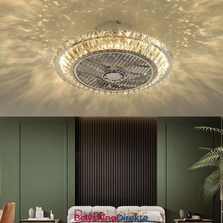 Krystall Takvifte Lys Gull Rund Taklampe