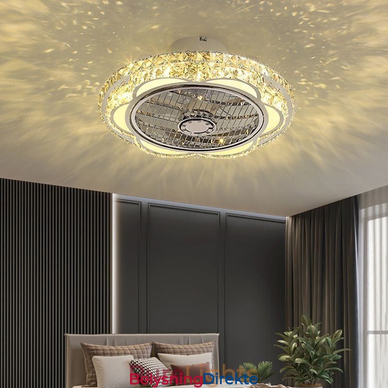 Krystall Takvifte Lys Gull Rund Taklampe