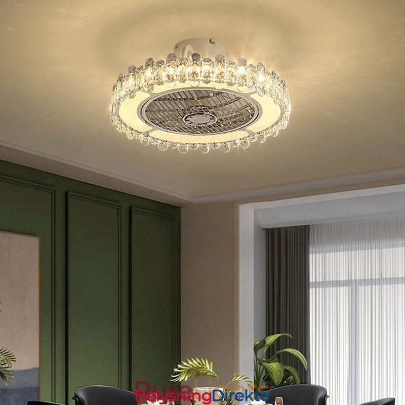 Krystall Takvifte Lys Gull Rund Taklampe