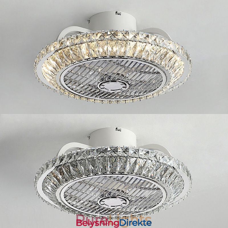 Krystall Takvifte Lys Gull Rund Taklampe