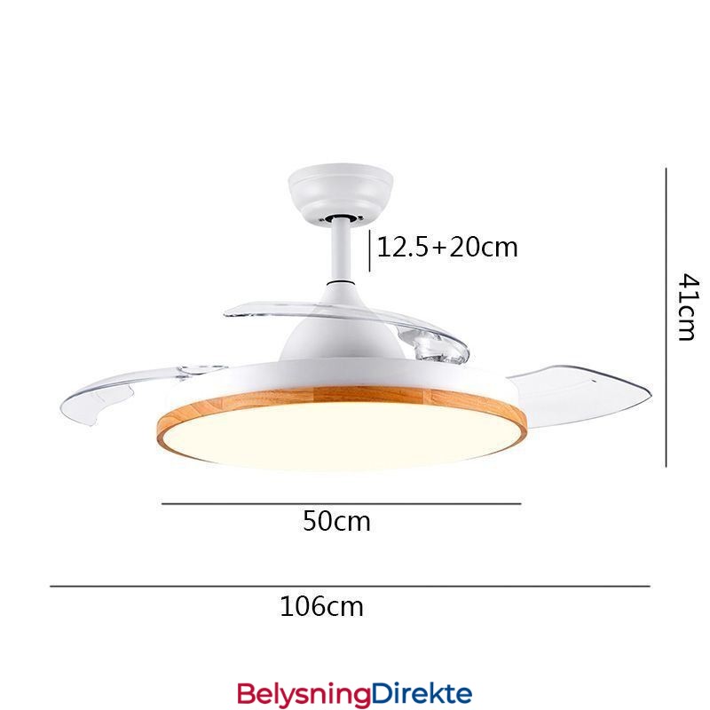 Moderne Inverter Takviftelampe Fjernkontroll Taklampe Trifarget Dimming