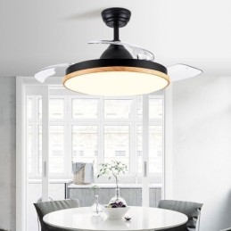 Moderne Inverter Takviftelampe Fjernkontroll Taklampe Trifarget Dimming