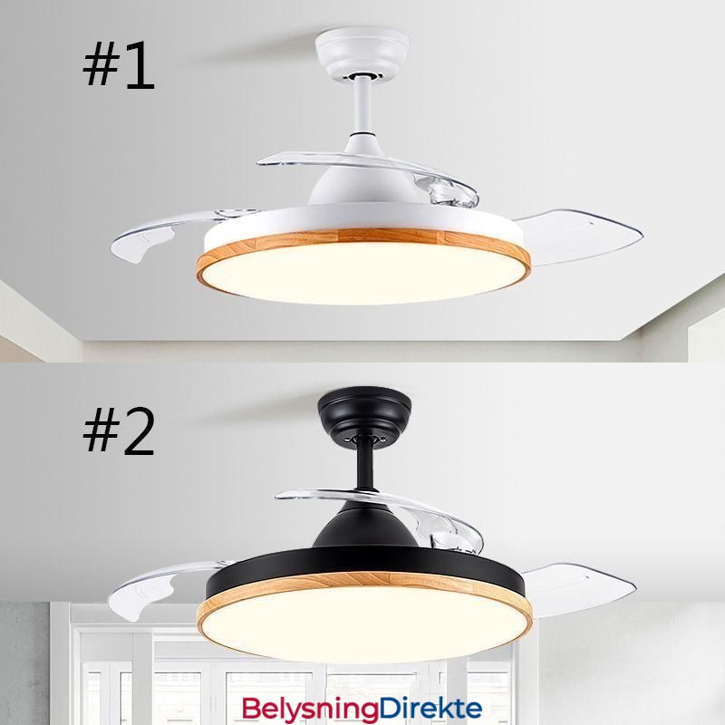 Moderne Inverter Takviftelampe Fjernkontroll Taklampe Trifarget Dimming