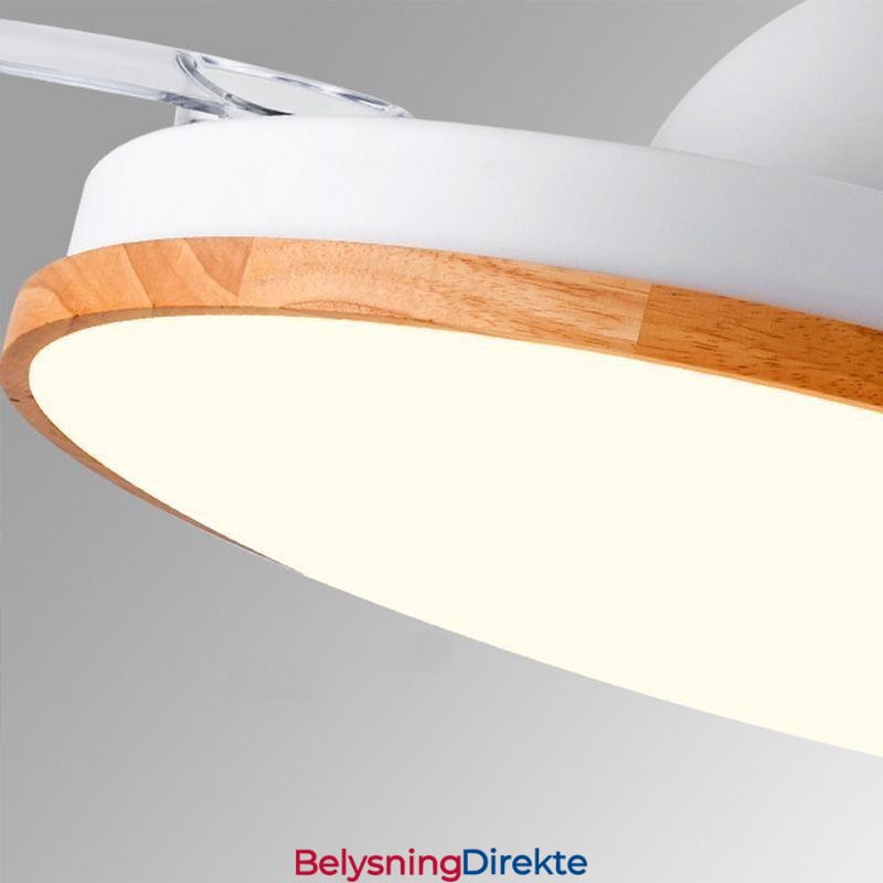 Moderne Inverter Takviftelampe Fjernkontroll Taklampe Trifarget Dimming