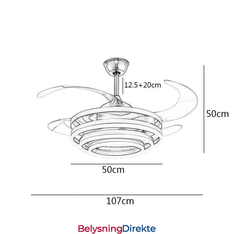 Kreativ Invertervifte Lysekrone Viftelys