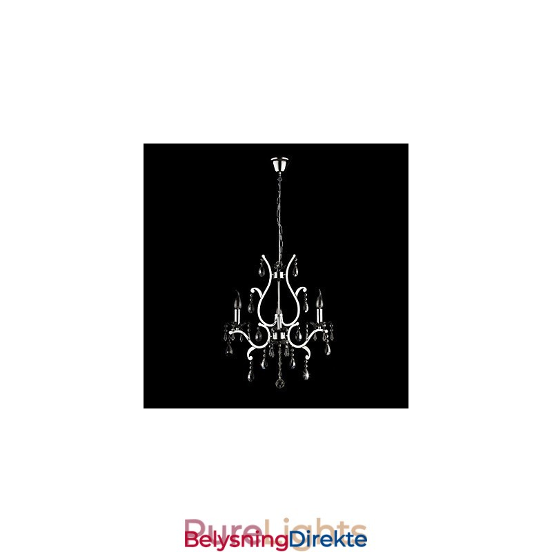 Krystalllysekrone Med 3 Lys I Metall