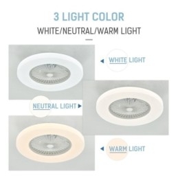 Vifte I Taklampe Med Trikromatisk Dimming Og 3-Trinns Fjernkontroll