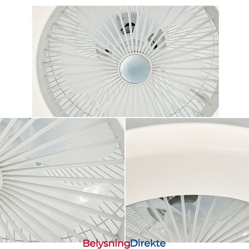 Vifte I Taklampe Med Trikromatisk Dimming Og 3-Trinns Fjernkontroll