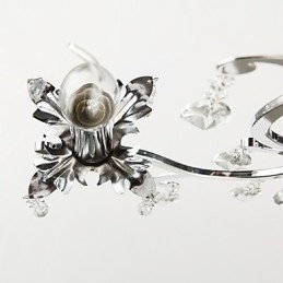 Krystalllysekrone Med 3 Lys I Metall