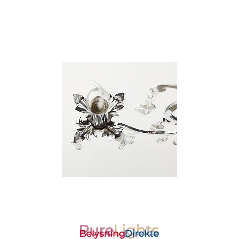 Krystalllysekrone Med 3 Lys I Metall