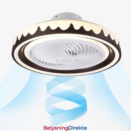 Rund Viftelampe I Tak Med 3 Hastigheter Og Fjernkontroll