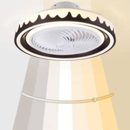 Rund Viftelampe I Tak Med 3 Hastigheter Og Fjernkontroll