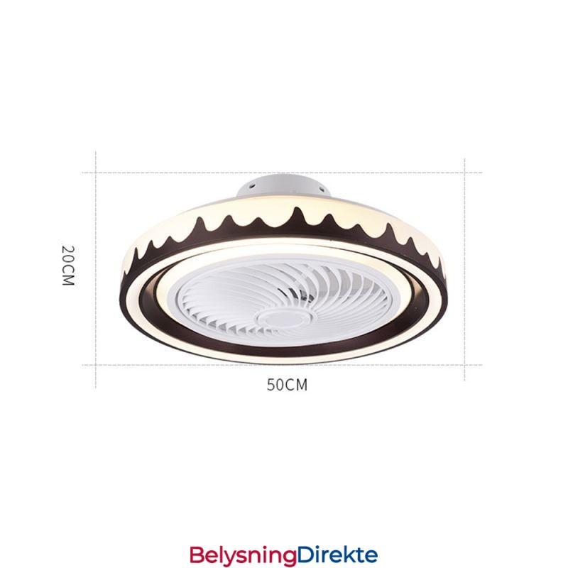Rund Viftelampe I Tak Med 3 Hastigheter Og Fjernkontroll