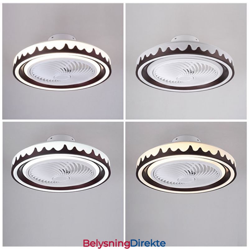 Rund Viftelampe I Tak Med 3 Hastigheter Og Fjernkontroll