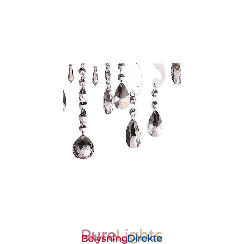 Krystalllysekrone Med 3 Lys I Metall