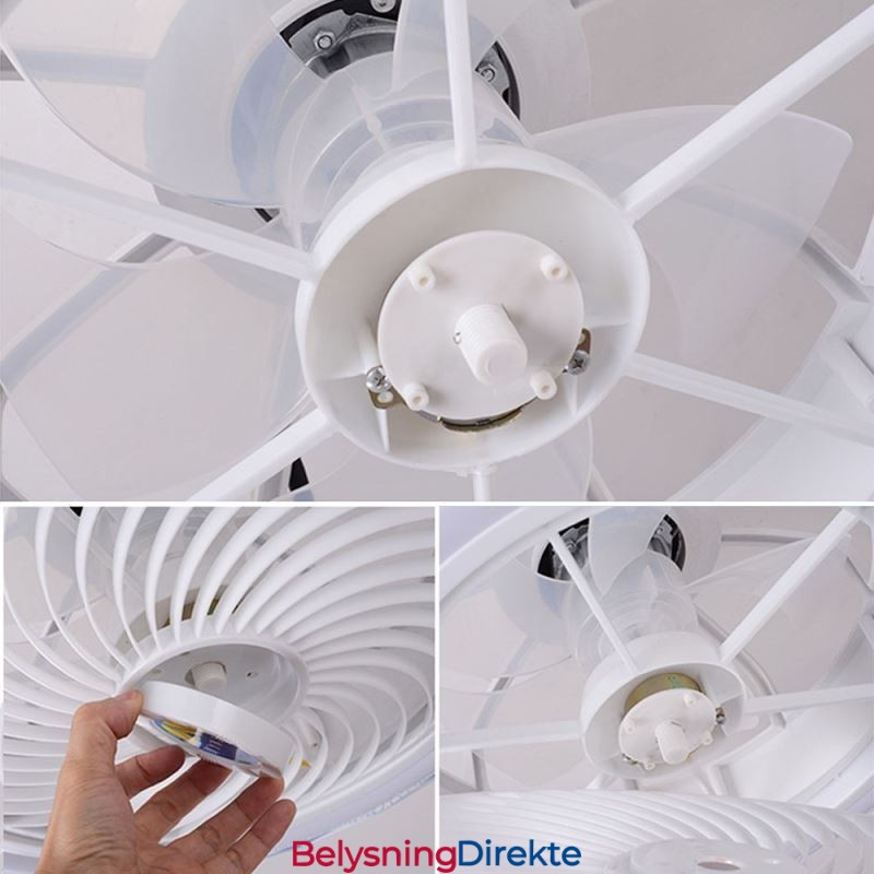 Rund Viftelampe I Tak Med 3 Hastigheter Og Fjernkontroll