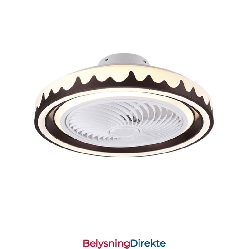 Rund Viftelampe I Tak Med 3 Hastigheter Og Fjernkontroll