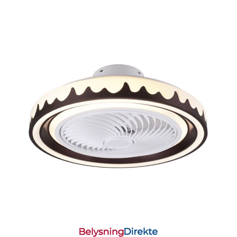 Rund Viftelampe I Tak Med 3 Hastigheter Og Fjernkontroll