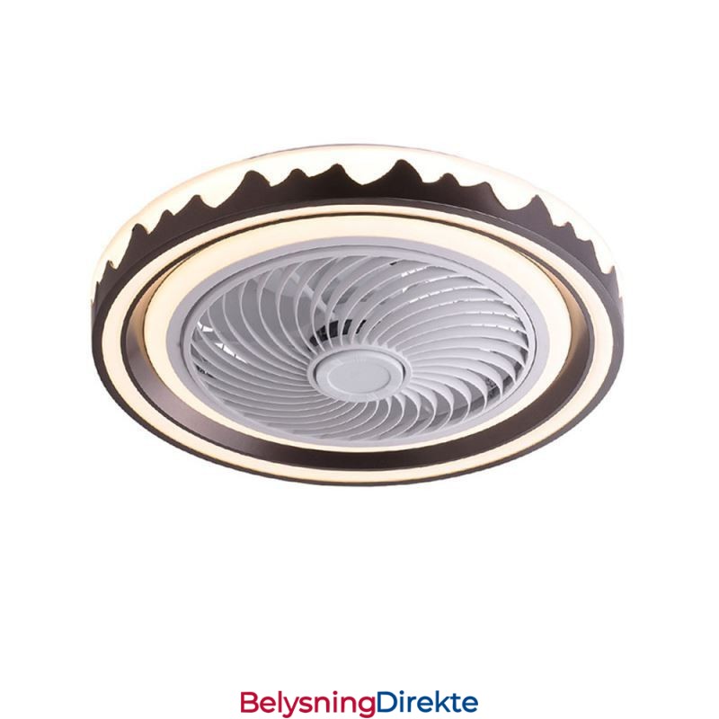 Rund Viftelampe I Tak Med 3 Hastigheter Og Fjernkontroll