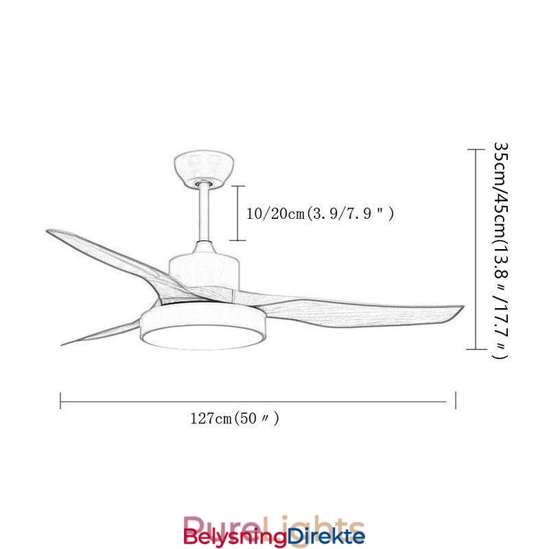 Takvifte Med Fjernkontroll, 3 Blader