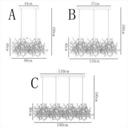 Moderne Minimalistisk Lysekrone I Rustfritt Stål