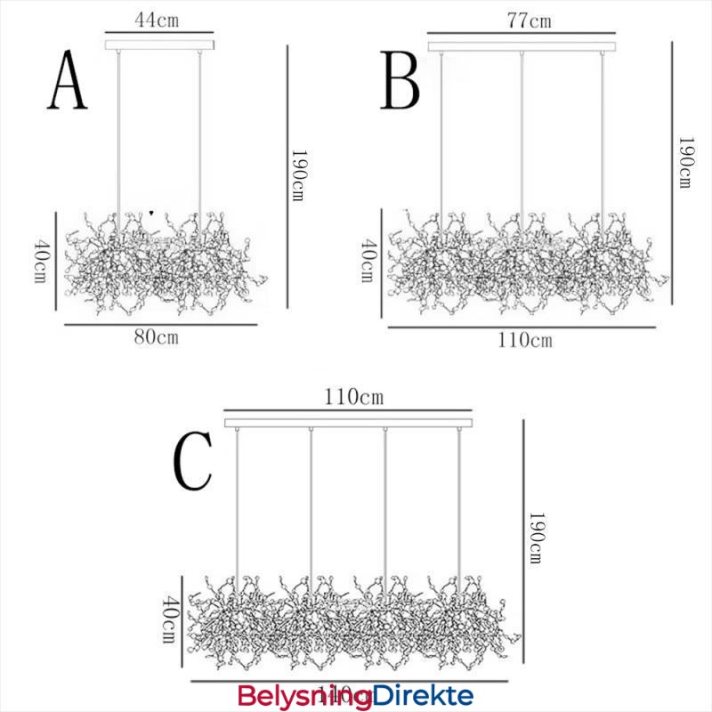 Moderne Minimalistisk Lysekrone I Rustfritt Stål