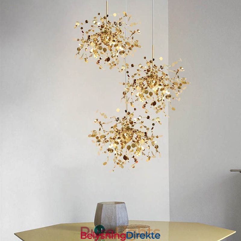 3 Lys Lysekrone Lys Rustfritt Stål Anheng Belysning Taklampe