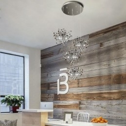 Paljettlysekrone I Rustfritt Stål Anhengsbelysning For Spisestue