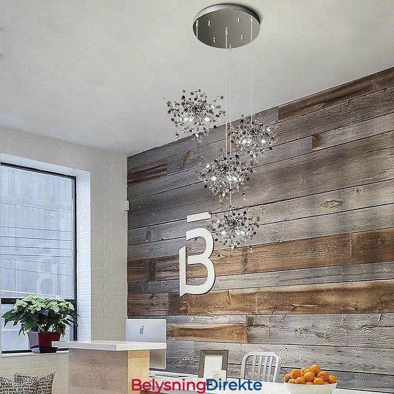 Paljettlysekrone I Rustfritt Stål Anhengsbelysning For Spisestue