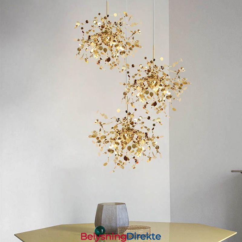 Paljettlysekrone I Rustfritt Stål Anhengsbelysning For Spisestue