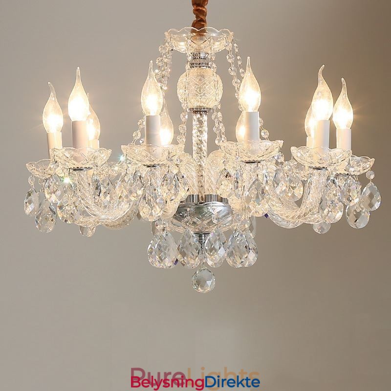 Gjennomsiktig Krystalllysekrone Europeisk Luksuriøs Dekorativ Taklampe