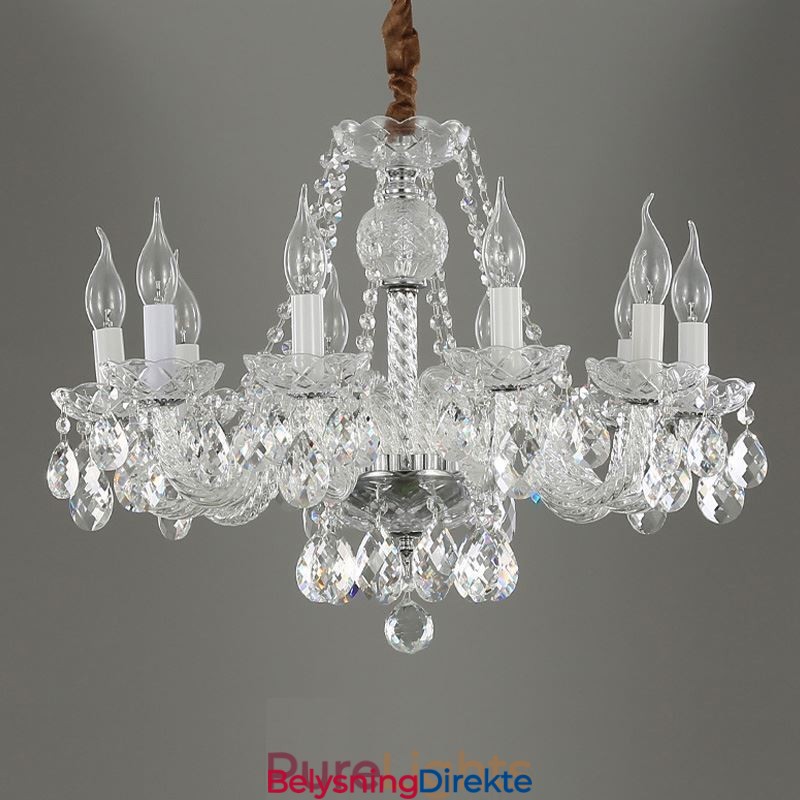 Gjennomsiktig Krystalllysekrone Europeisk Luksuriøs Dekorativ Taklampe
