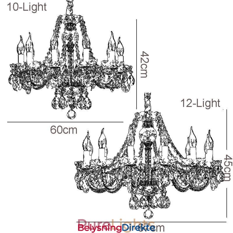 Gjennomsiktig Krystalllysekrone Europeisk Luksuriøs Dekorativ Taklampe