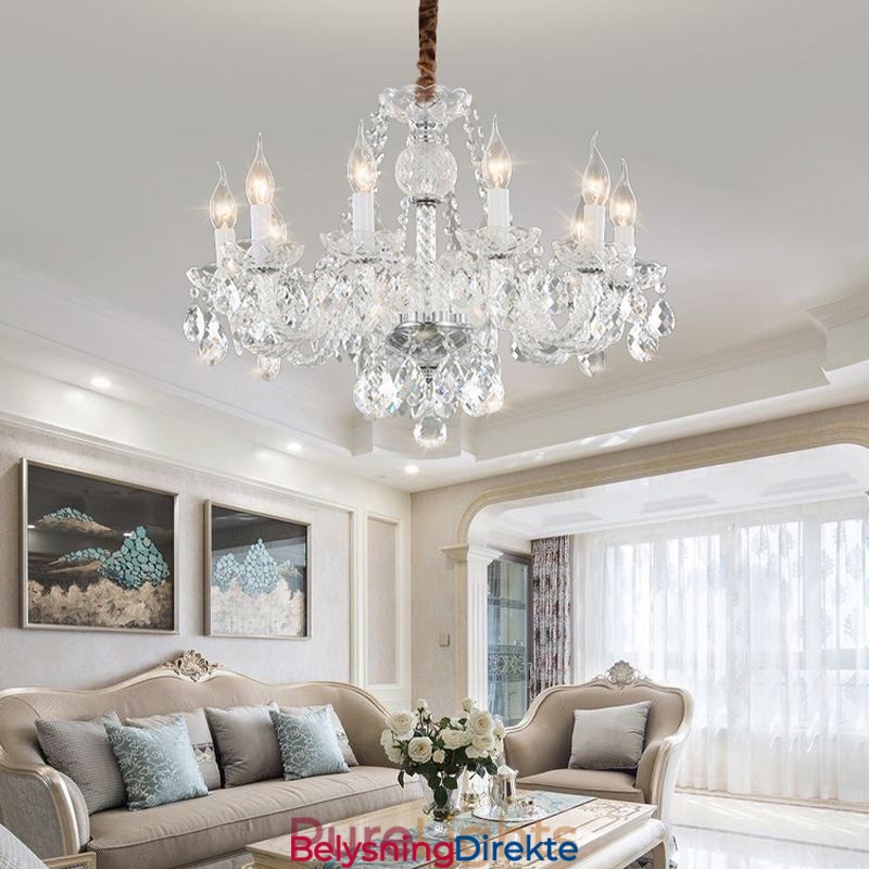 Gjennomsiktig Krystalllysekrone Europeisk Luksuriøs Dekorativ Taklampe