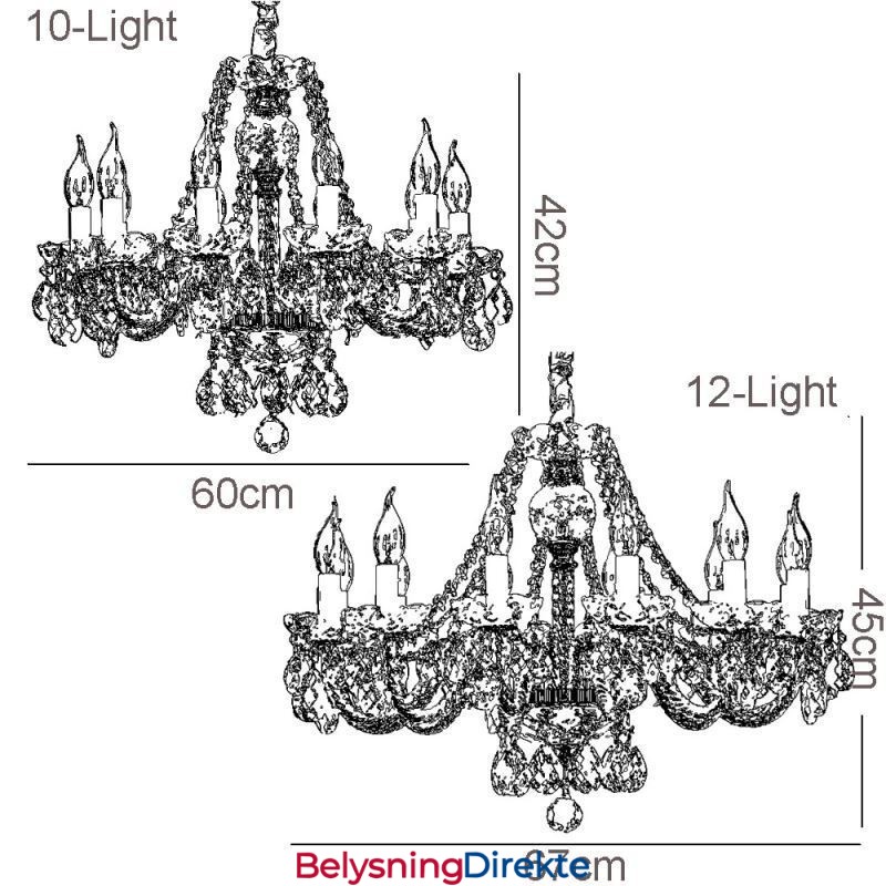 Gjennomsiktig Krystalllysekrone Europeisk Gullfarget Luksuriøs Dekorativ Taklampe