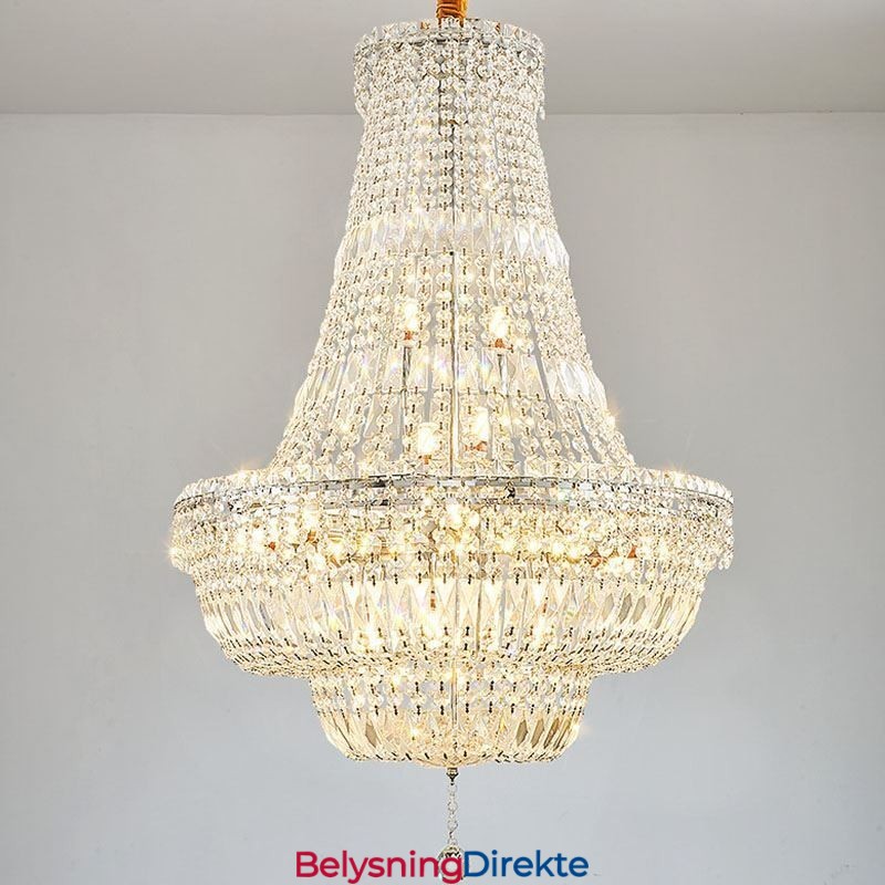 Retro Krystalllysekrone Amerikansk Luksuriøs Krystalltaklampe Med 18 Lys