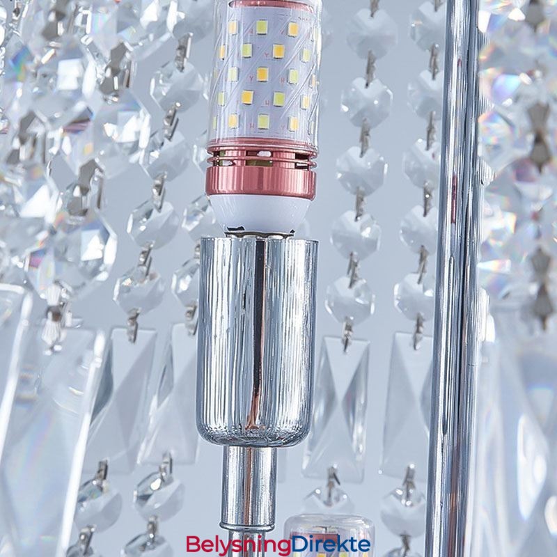 Retro Krystalllysekrone Amerikansk Luksuriøs Krystalltaklampe Med 18 Lys