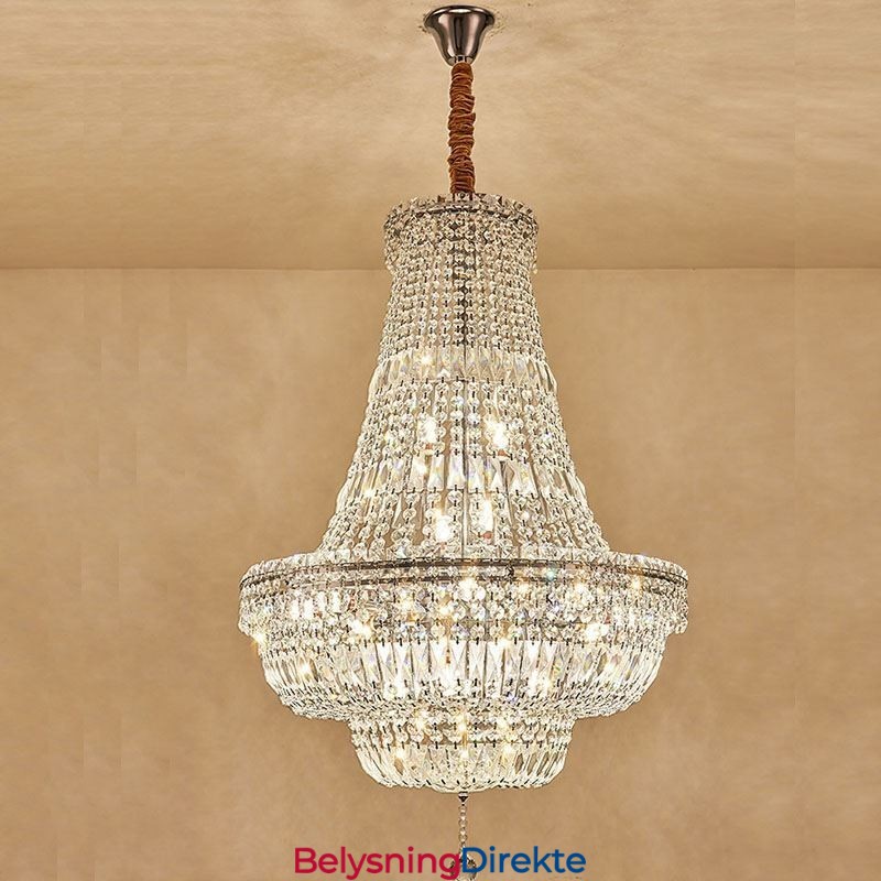 Retro Krystalllysekrone Amerikansk Luksuriøs Krystalltaklampe Med 18 Lys