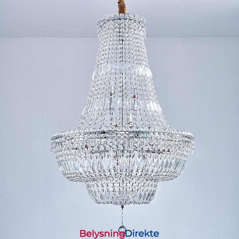 Retro Krystalllysekrone Amerikansk Luksuriøs Krystalltaklampe Med 18 Lys